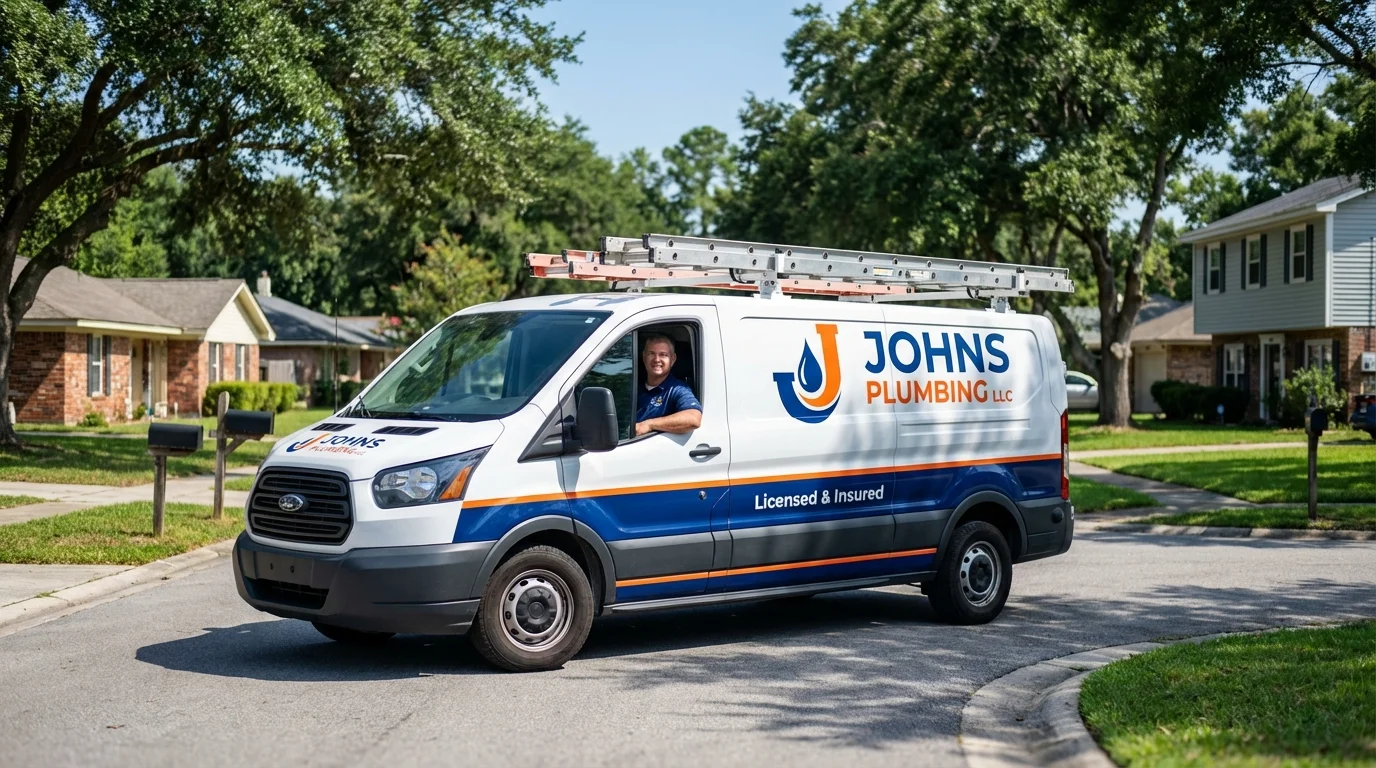 Johns Plumbing LLC service van in Millersville, PA