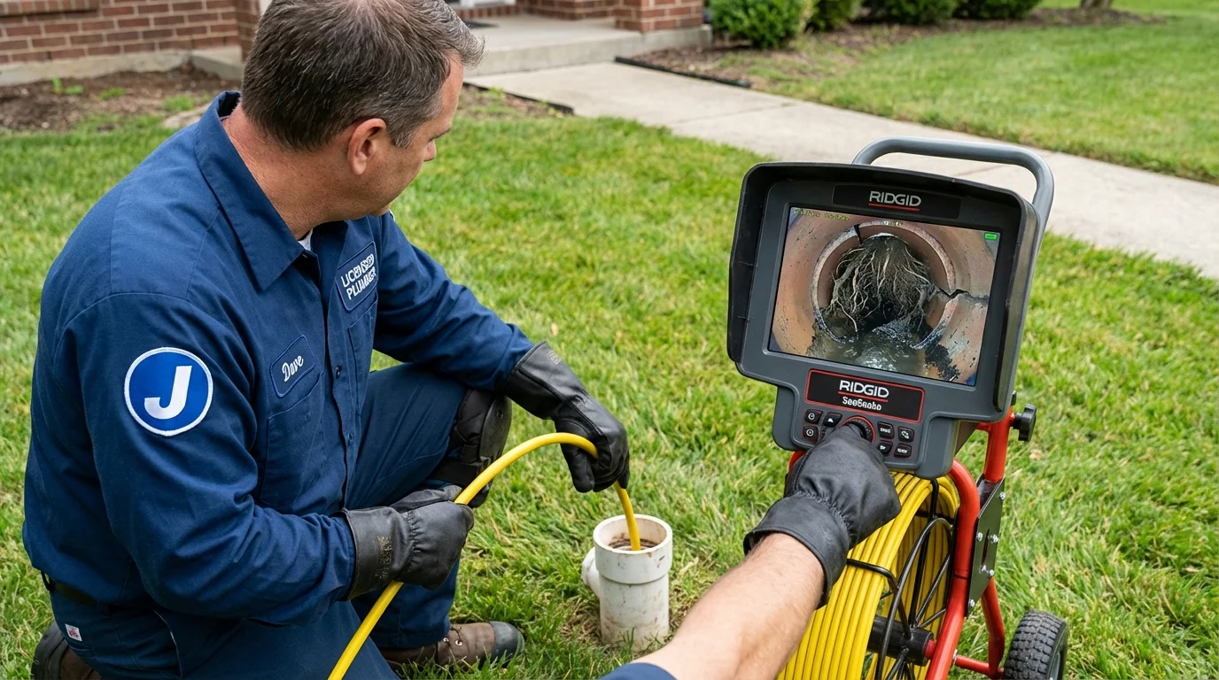 Sewer camera inspection being performed by Johns Plumbing LLC in Millersville